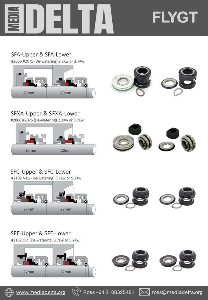 Flygt Component Seals SFGL 20mm-22mm